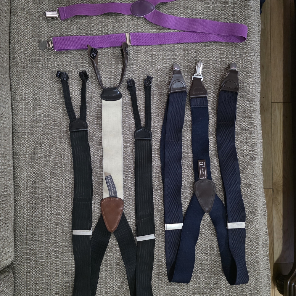Trafalgar Two Men's Suspenders And One Boys Suspender Bundle